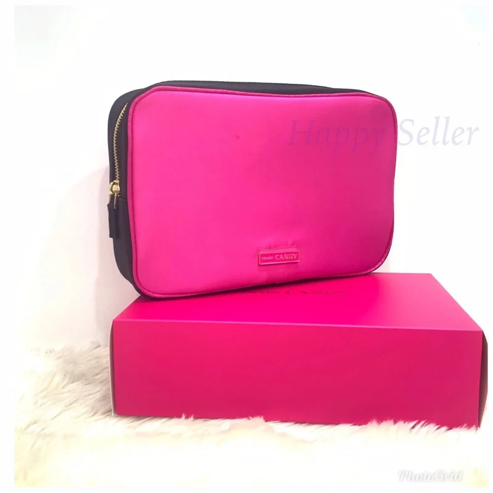 🎀Prada Vanity Case Candy Pink/Gold new - Picture 8 of 17